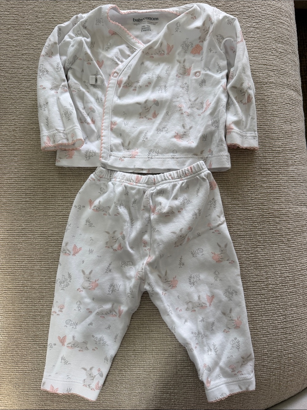 Babycottons White and Light Pink Baby Set